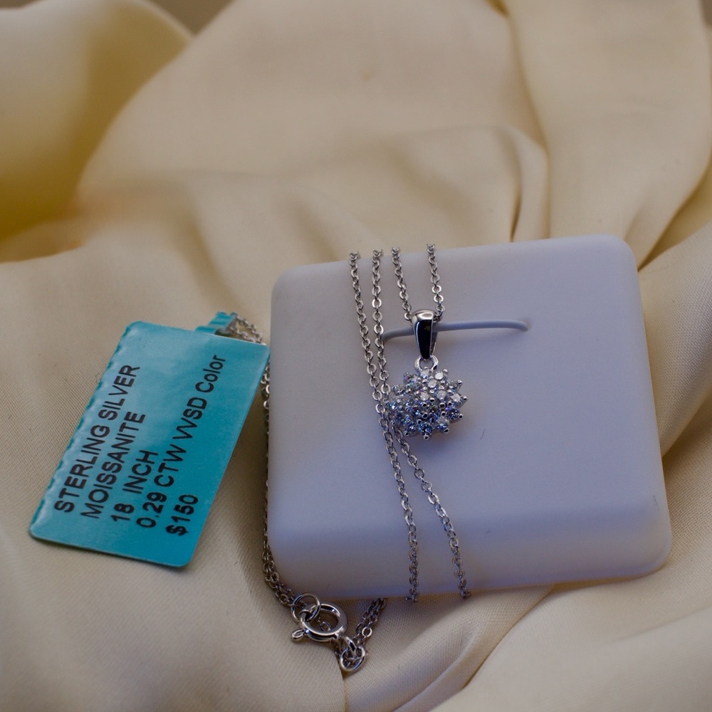 Elegant Sterling Silver Moissanite Necklace